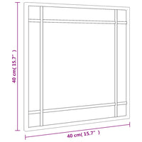 Specchio da Parete Nero 40x40 cm Quadrato in Ferro 358633