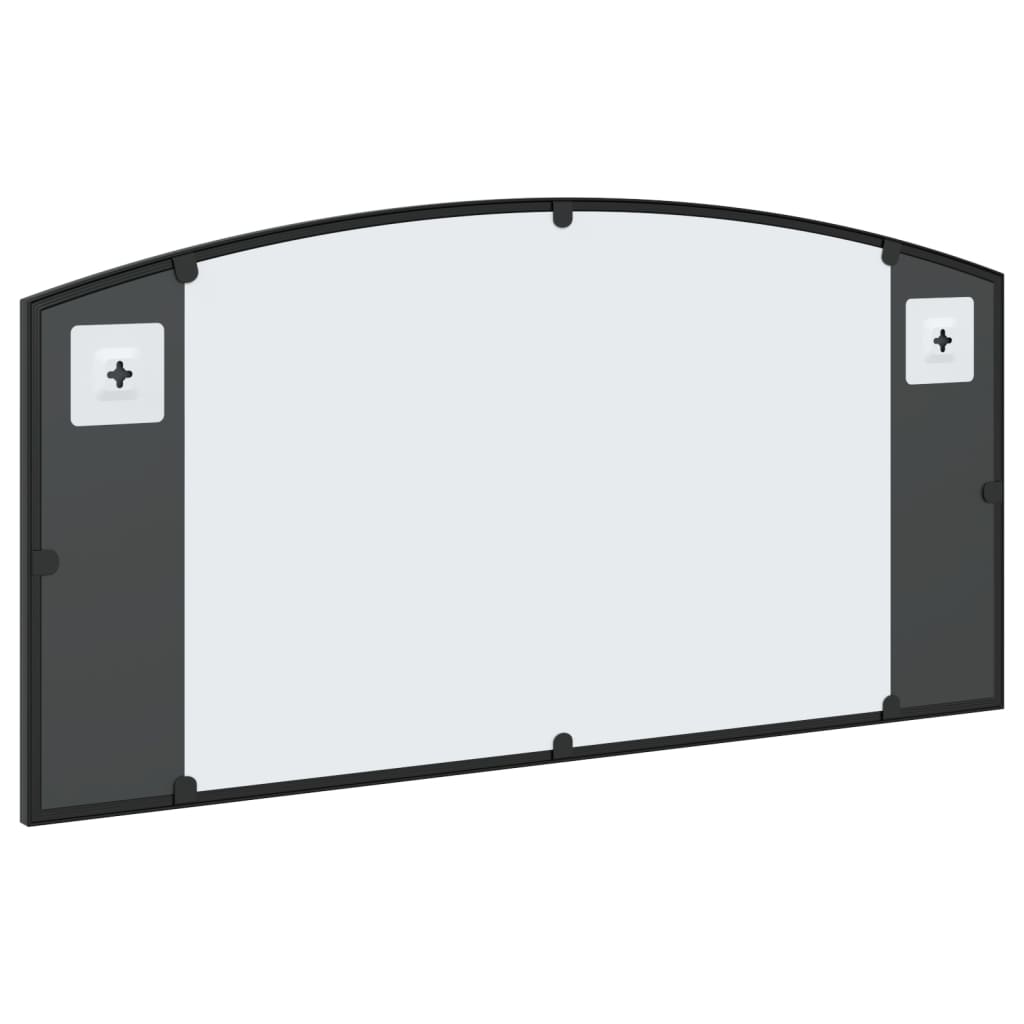 Specchio da Parete Nero 80x40 cm Arco in Ferro 358637