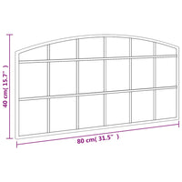 Specchio da Parete Nero 80x40 cm Arco in Ferro 358637