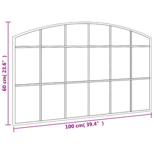 Specchio da Parete Nero 100x60 cm Arco in Ferro 358639