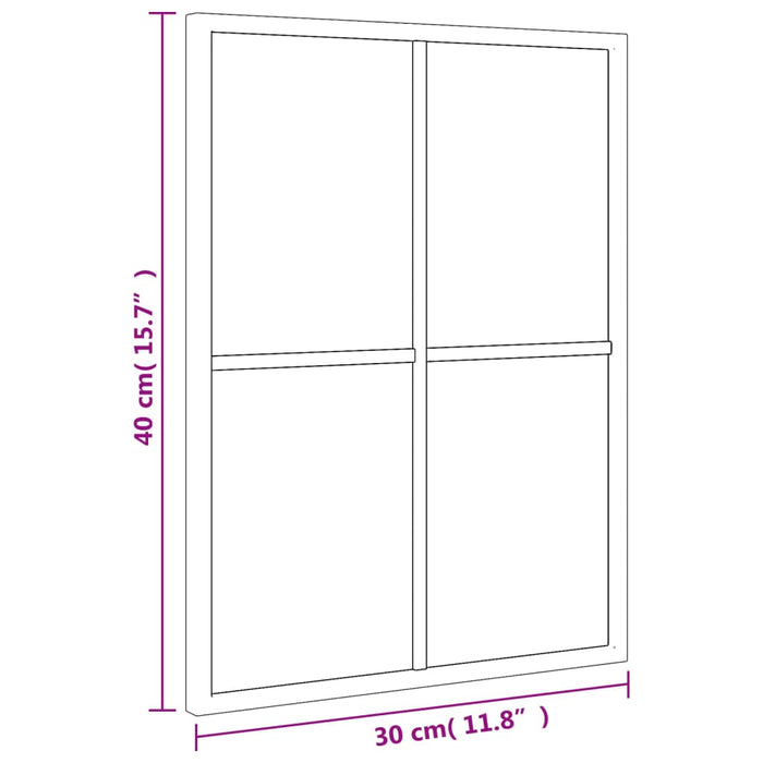 Specchio da Parete Nero 30x40 cm Rettangolare in Ferro 358640