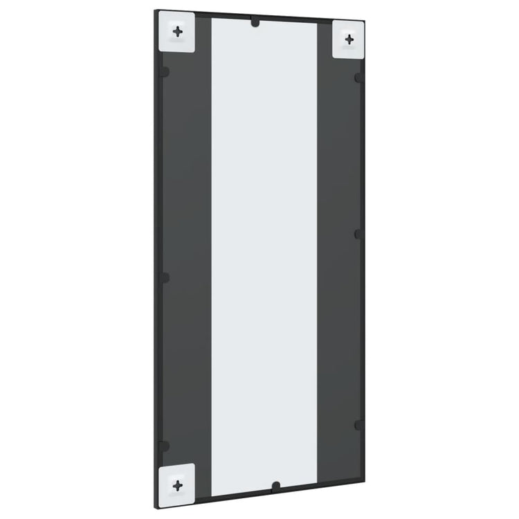 Specchio da Parete Nero 40x80 cm Rettangolare in Ferro 358644