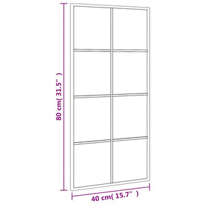 Specchio da Parete Nero 40x80 cm Rettangolare in Ferro 358644