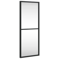 Specchio da Parete Nero 20x50 cm Rettangolare in Ferro 358645