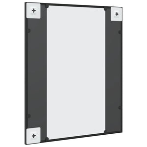 Specchio da Parete Nero 50x60 cm Rettangolare in Ferro 358647