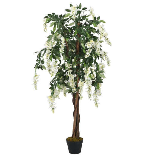 Glicine Artificiale 1260 Foglie 180 cm Verde e Bianco 359009