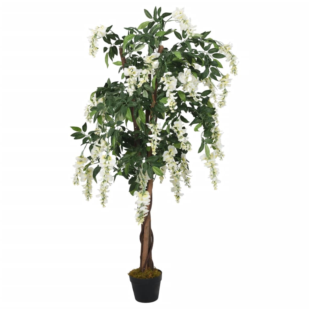 Glicine Artificiale 1260 Foglie 180 cm Verde e Bianco 359009