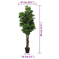 Albero Ficus Lyrata 96 Foglie 80 cm Verde 359011