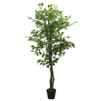 Albero di Ficus Artificiale 630 Foglie 120 cm Verde 359016