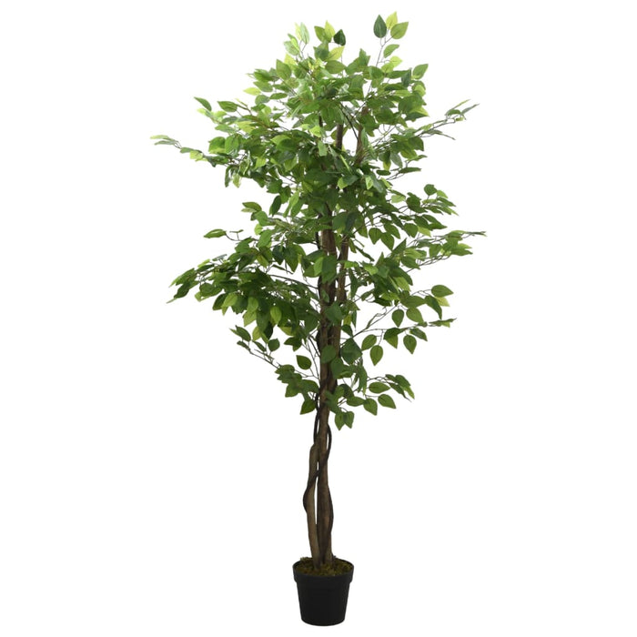 Albero di Ficus Artificiale 630 Foglie 120 cm Verde 359016