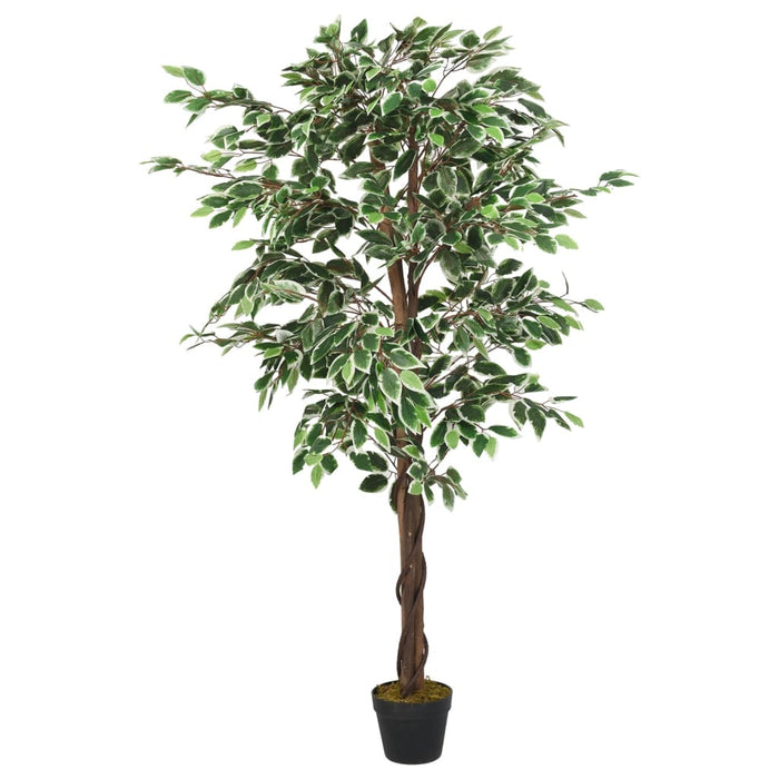 Albero di Ficus Artificiale 630 Foglie 120 cm Verde 359026