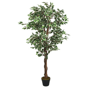 Albero di Ficus Artificiale 756 Foglie 150 cm Verde 359027