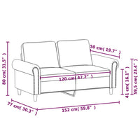 Divano a 2 Posti Nero 120 cm in Similpelle 359499