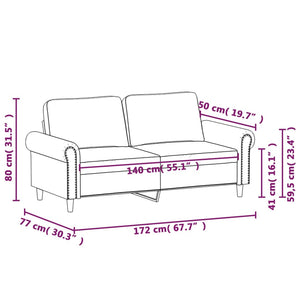 Divano a 2 Posti Nero 140 cm in Similpelle 359504