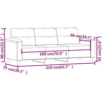 Divano a 3 Posti Grigio Chiaro 180 cm in Tessuto Microfibra 359568