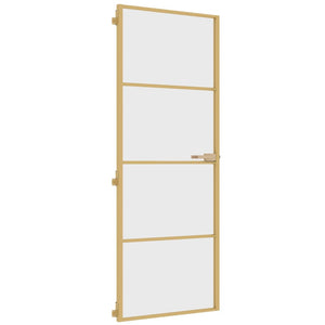 Porta Interni Sottile Oro 76x201,5cm Vetro Temperato Alluminiocod mxl 134721