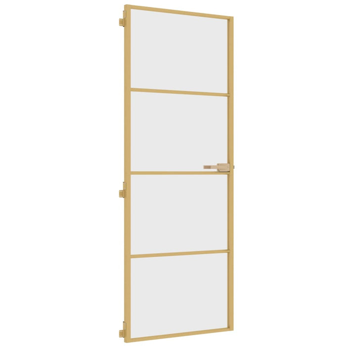 Porta Interni Sottile Oro 76x201,5cm Vetro Temperato Alluminiocod mxl 134721