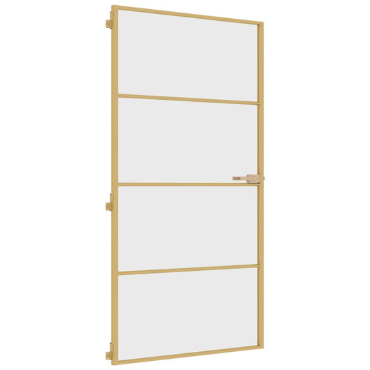 Porta Interni Sottile Oro 102,5x201,5 Vetro Temperato Alluminiocod mxl 107770