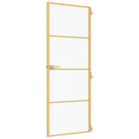 Porta Interni Sottile Oro 76x201,5cm Vetro Temperato Alluminio 155136