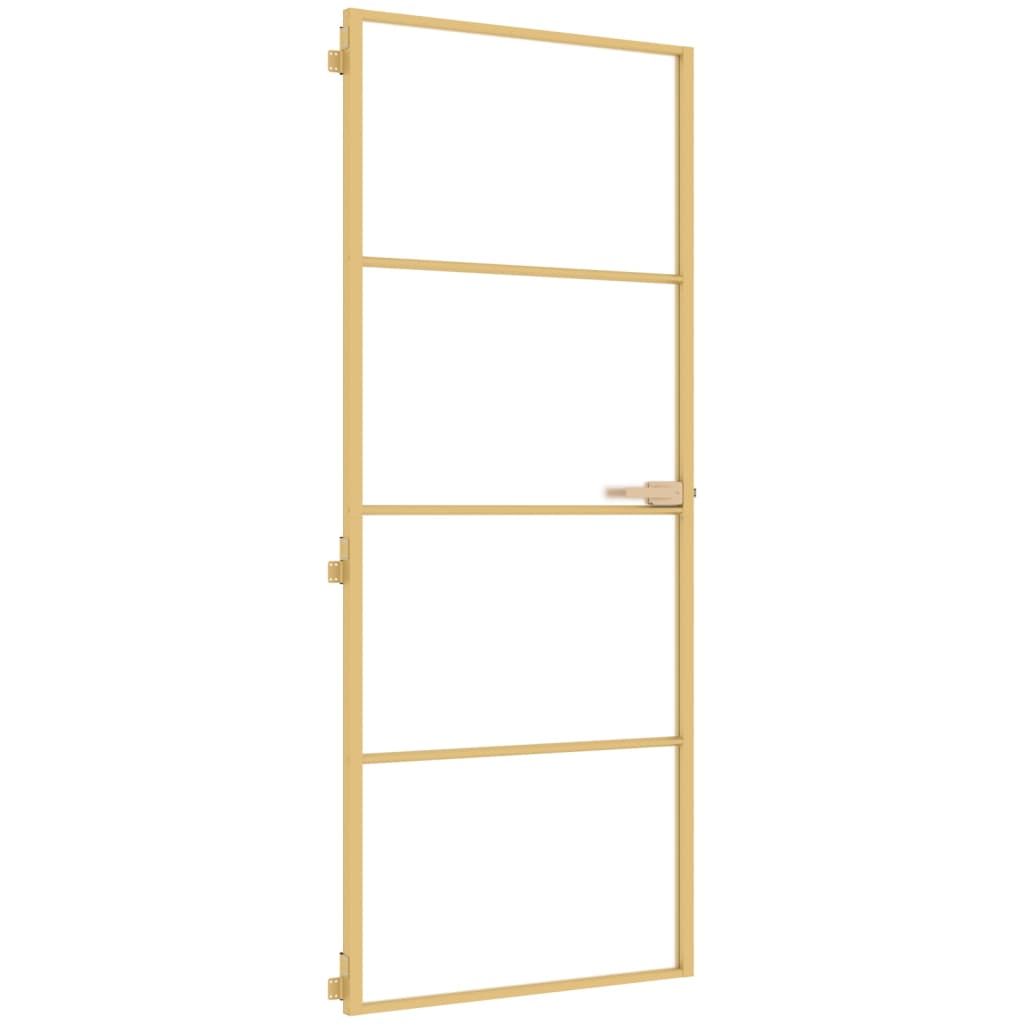 Porta Interni Sottile Oro 83x201,5cm Vetro Temperato Alluminiocod mxl 107769