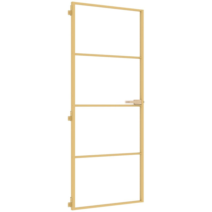 Porta Interni Sottile Oro 83x201,5cm Vetro Temperato Alluminiocod mxl 107769