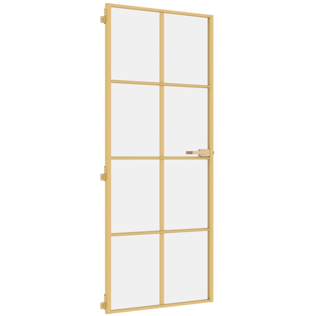 Porta Interni Sottile Oro 83x201,5cm Vetro Temperato Alluminiocod mxl 83815