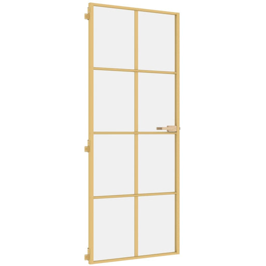 Porta Interni Sottile Oro 83x201,5cm Vetro Temperato Alluminiocod mxl 83815