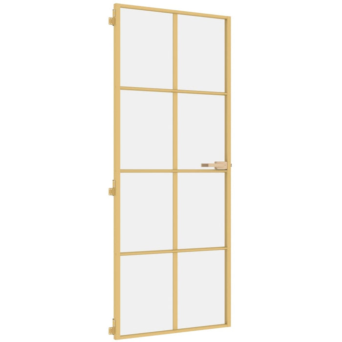 Porta Interni Sottile Oro 83x201,5cm Vetro Temperato Alluminiocod mxl 83815