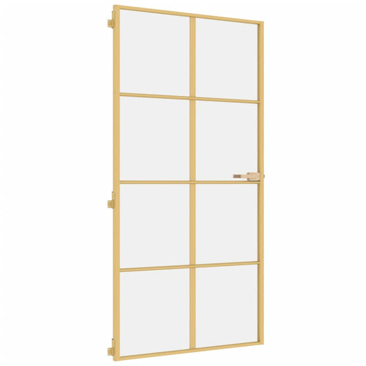 Porta Interni Sottile Oro 102,5x201,5 Vetro Temperato Alluminiocod mxl 83814