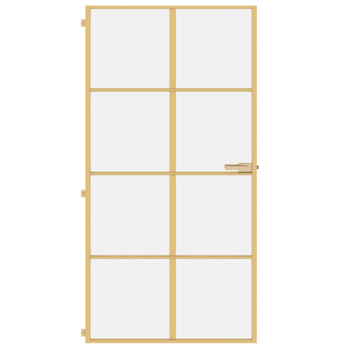 Porta Interni Sottile Oro 102,5x201,5 Vetro Temperato Alluminio 155143