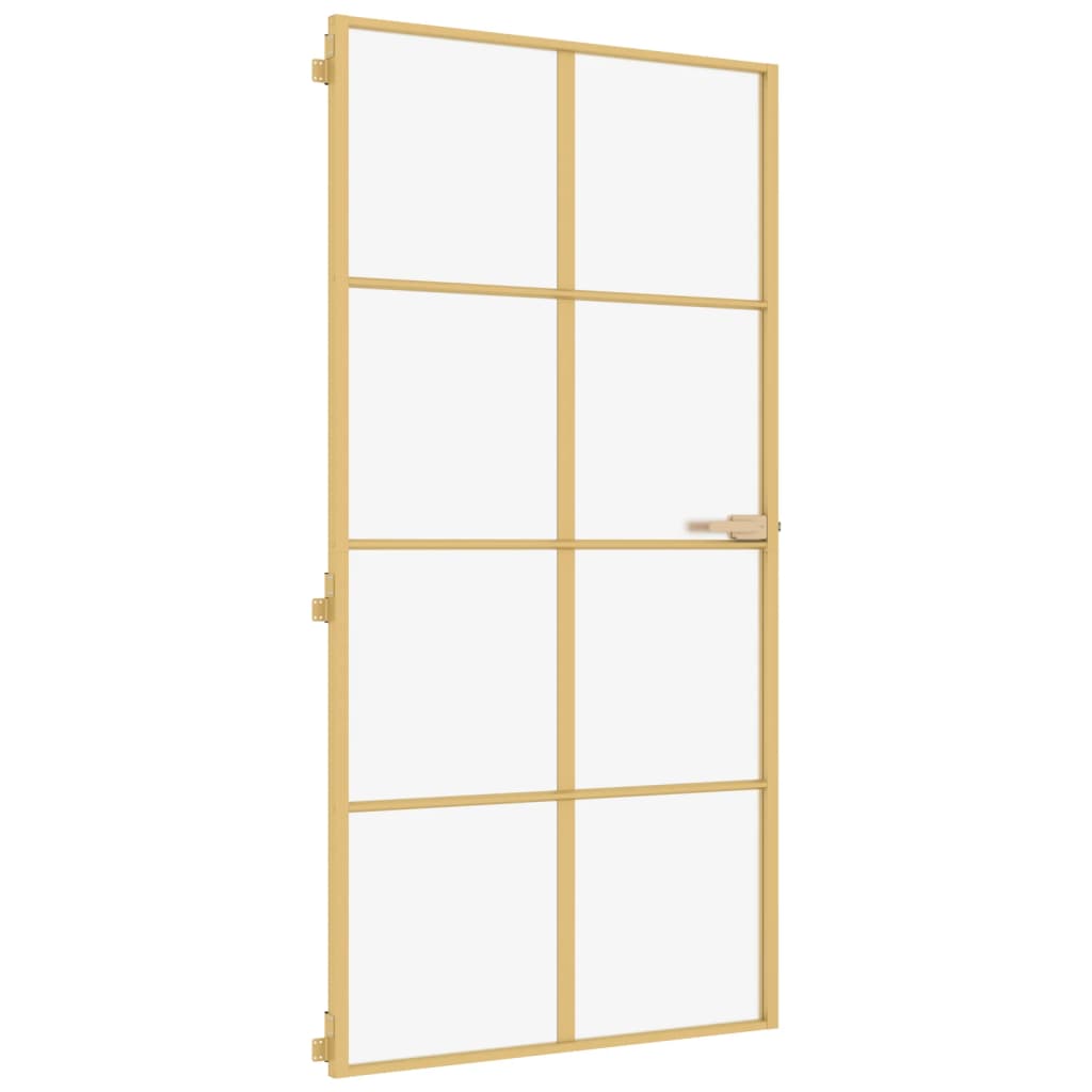 Porta Interni Sottile Oro 102,5x201,5 Vetro Temperato Alluminiocod mxl 131747