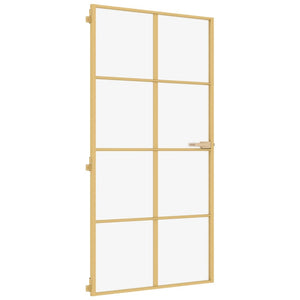 Porta Interni Sottile Oro 102,5x201,5 Vetro Temperato Alluminiocod mxl 131747