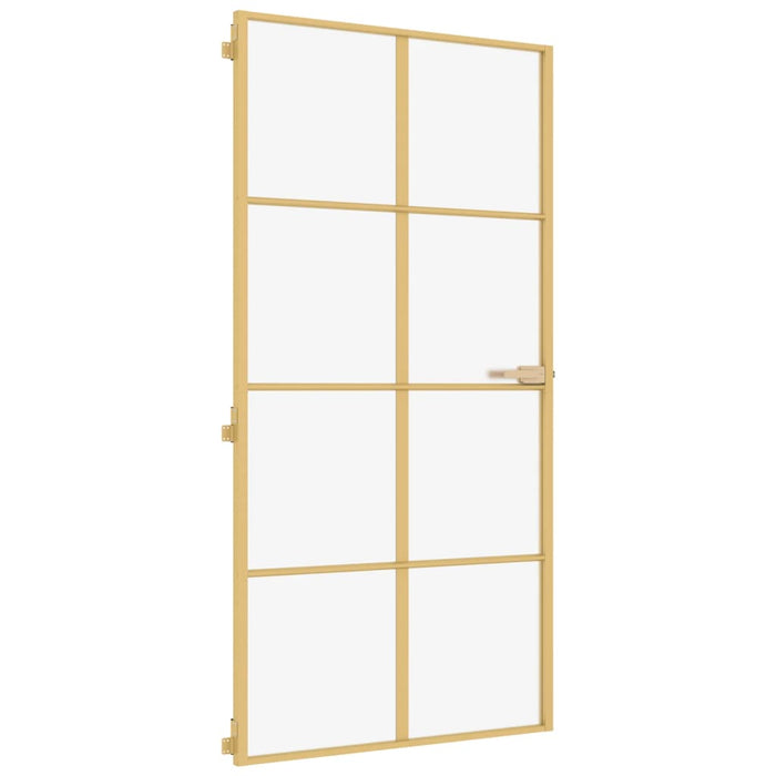 Porta Interni Sottile Oro 102,5x201,5 Vetro Temperato Alluminiocod mxl 131747