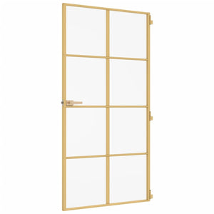 Porta Interni Sottile Oro 102,5x201,5 Vetro Temperato Alluminio 155147