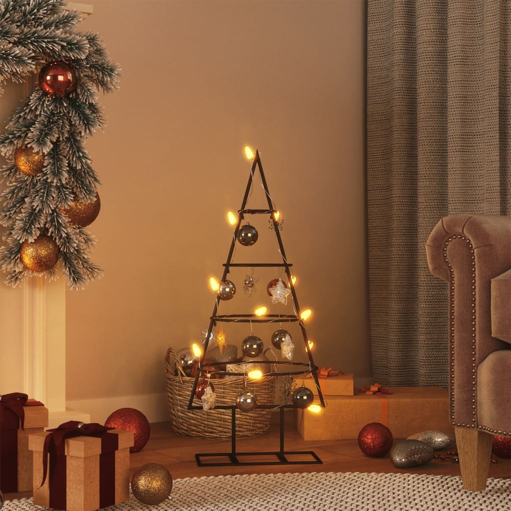 Albero di Natale Decorativo in Metallo Nero 60 cm 359588