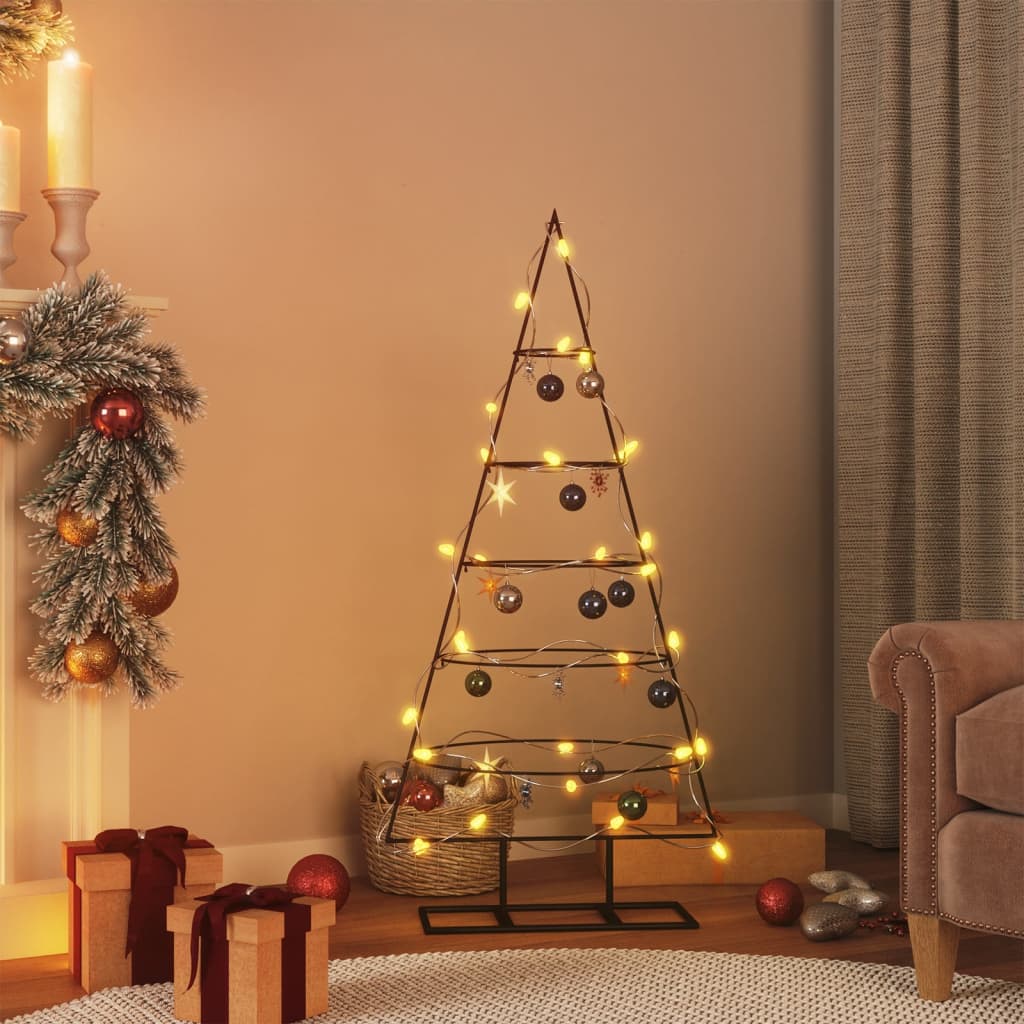 Albero di Natale Decorativo in Metallo Nero 125 cm 359590