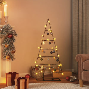 Albero di Natale Decorativo in Metallo Nero 125 cm 359590