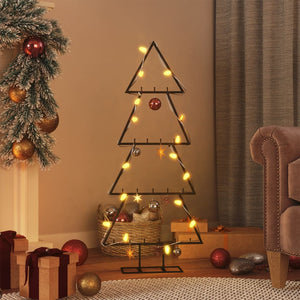 Albero di Natale Decorativo in Metallo Nero 90 cm 359592