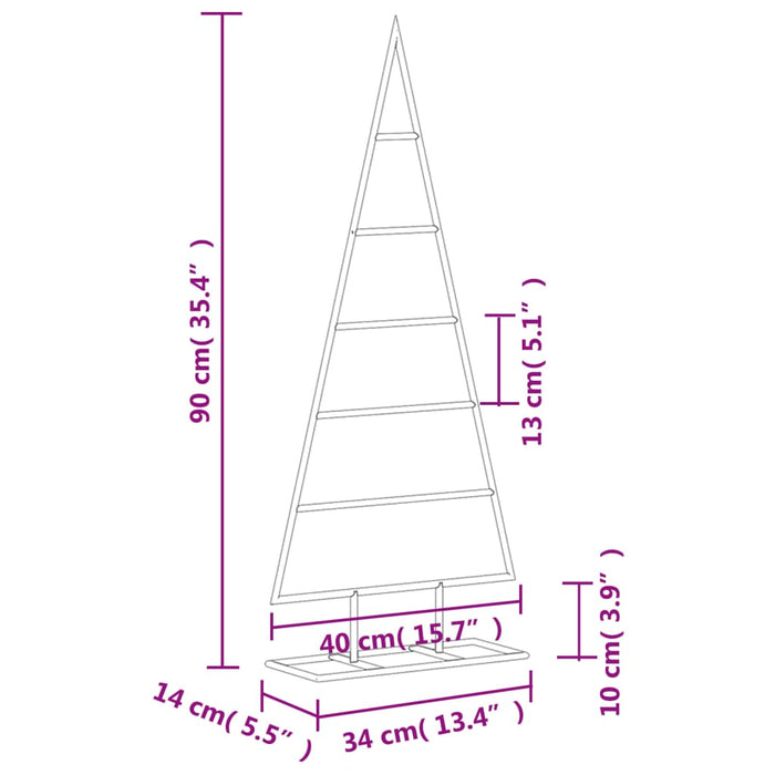 Albero di Natale Decorativo in Metallo Nero 90 cm 359595