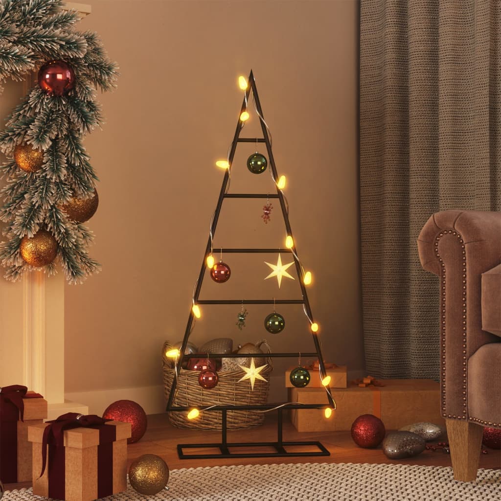 Albero di Natale Decorativo in Metallo Nero 90 cm 359595