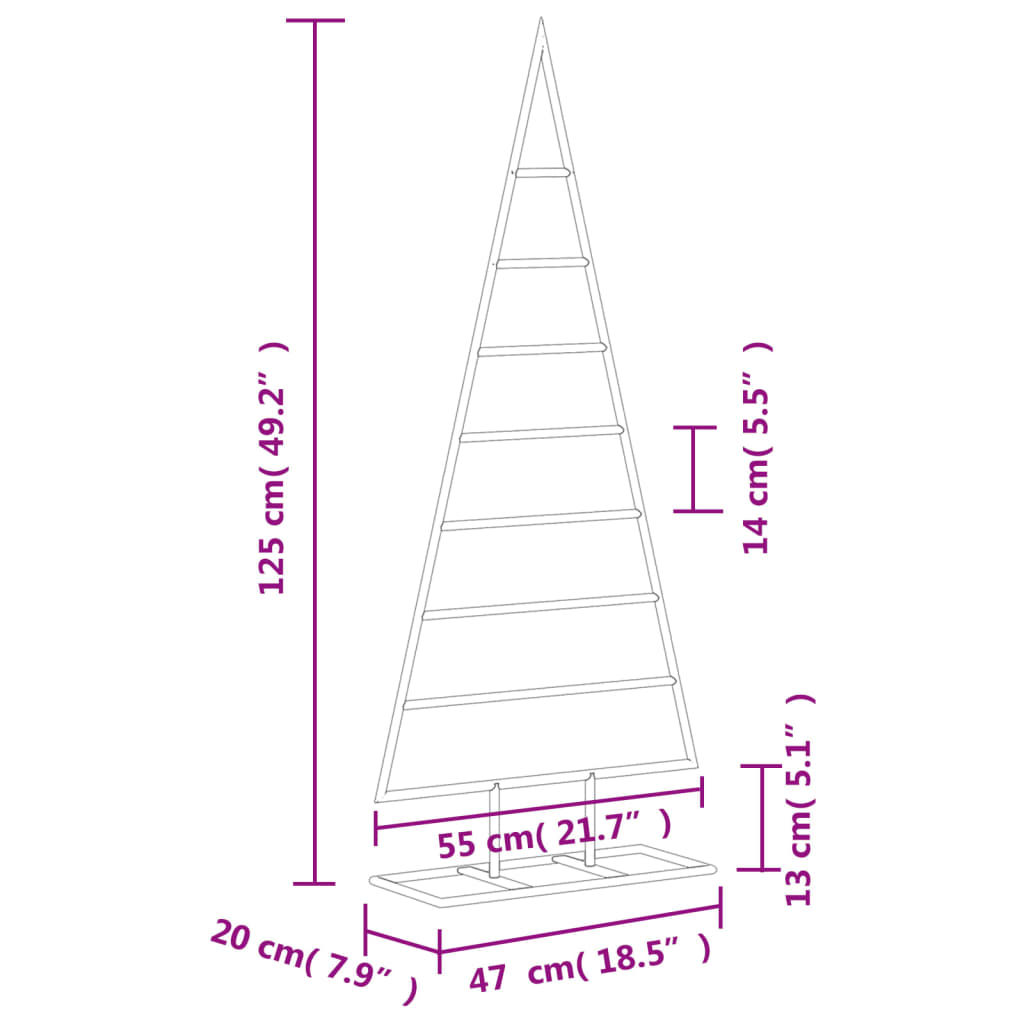 Albero di Natale Decorativo in Metallo Nero 125 cm 359596