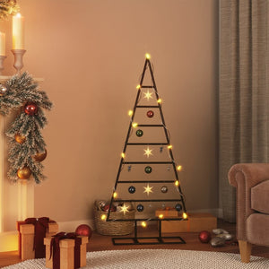 Albero di Natale Decorativo in Metallo Nero 125 cm 359596