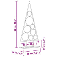 Albero di Natale Decorativo in Metallo Nero 60 cm 359597