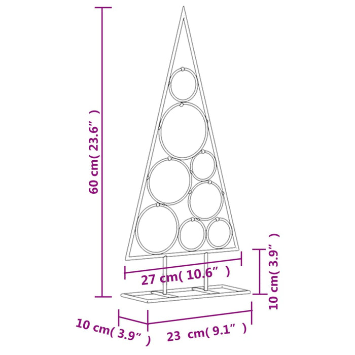 Albero di Natale Decorativo in Metallo Nero 60 cm 359597