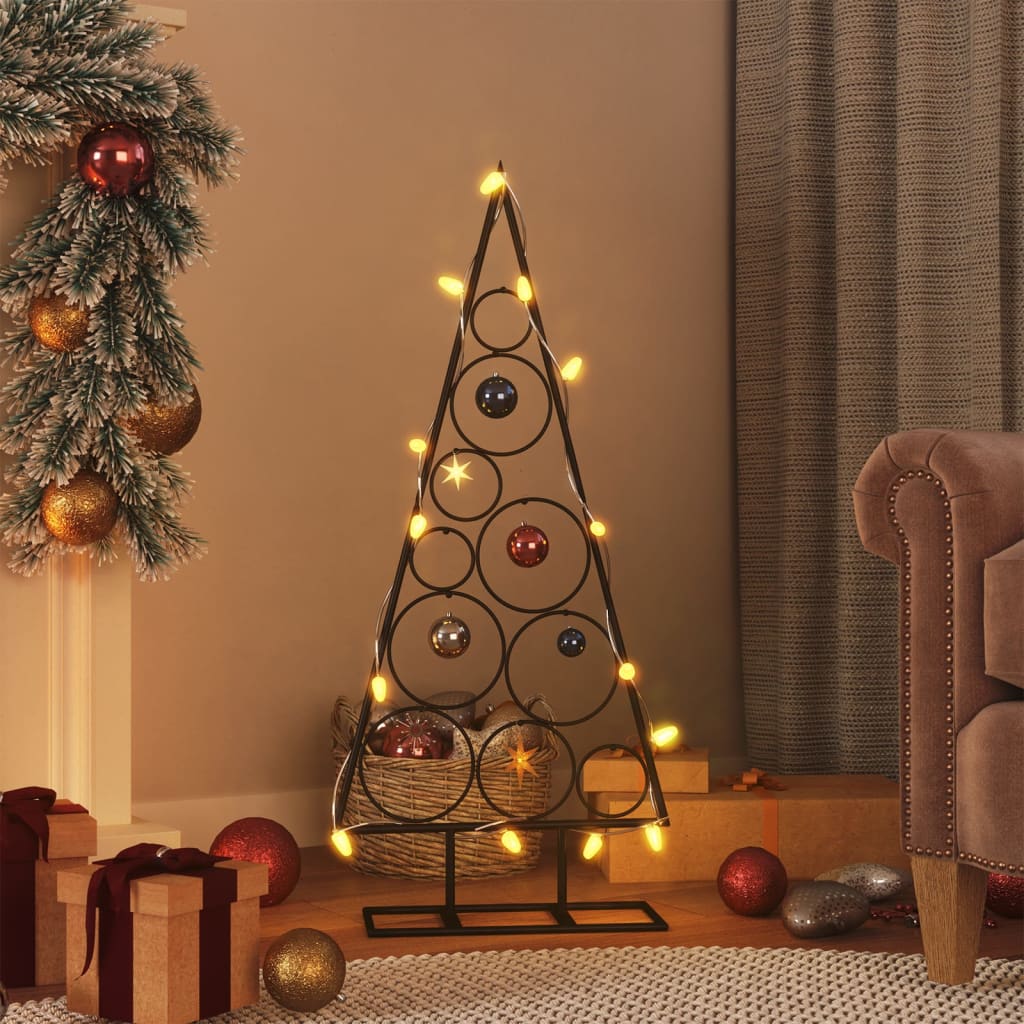 Albero di Natale Decorativo in Metallo Nero 90 cmcod mxl 98486