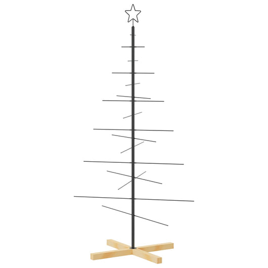 Albero di Natale in Metallo con Base in Legno Nero 150 cm 359604