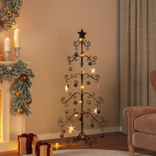 Albero di Natale Decorativo in Metallo Nero 150 cm 359607