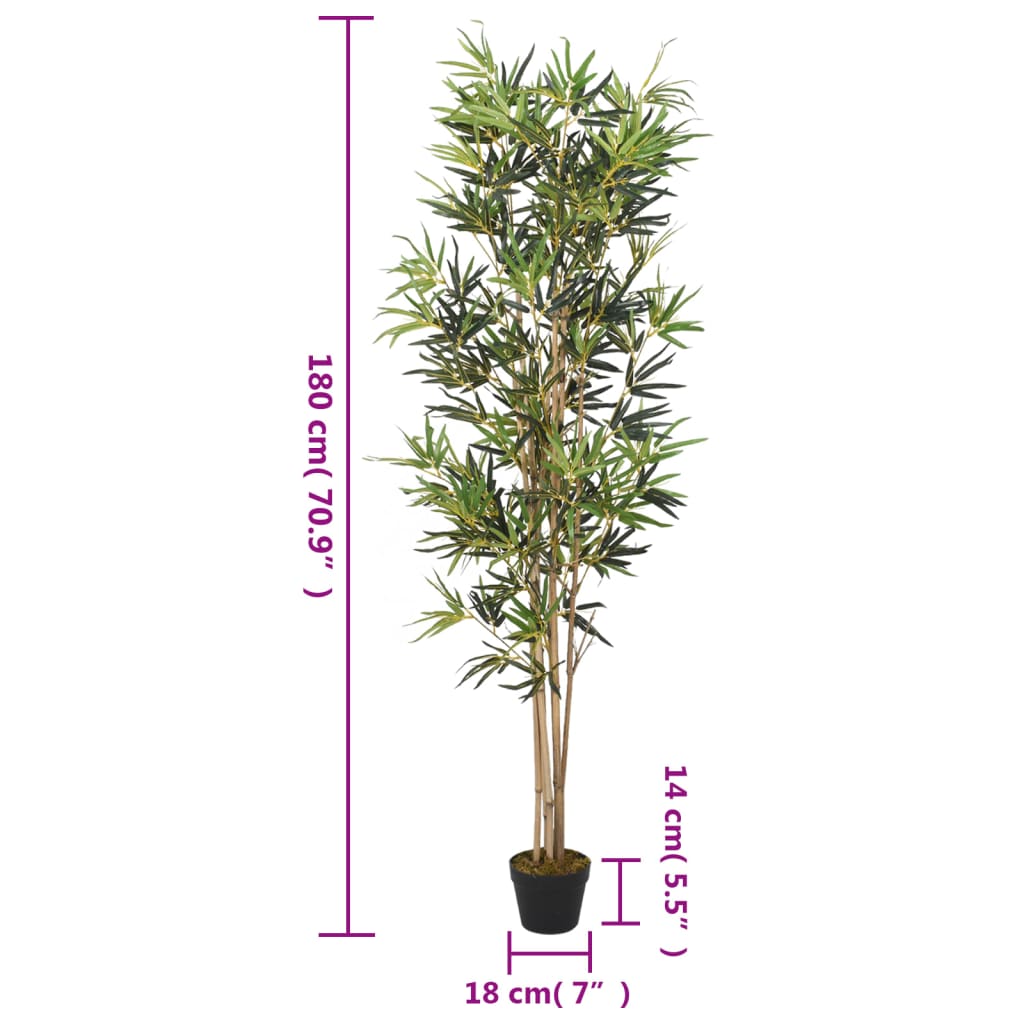 Albero Bambù Artificiale 1104 Foglie 180 cm Verde 358961