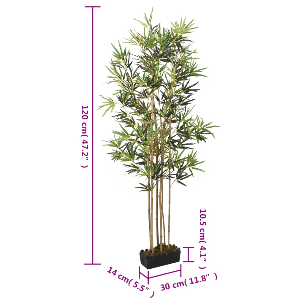 Albero Bambù Artificiale 552 Foglie 120 cm Verde 358964