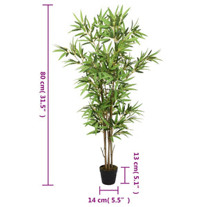 Albero Bambù Artificiale 368 Foglie 80 cm Verde 358967